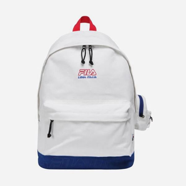 Fila Canvas Round Backpacks - White,NZ 274-73942